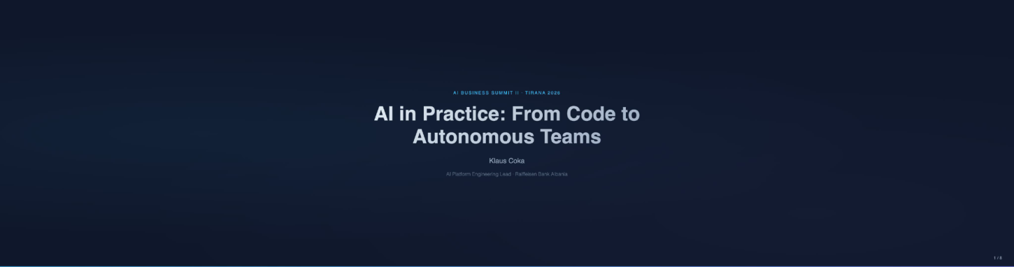 AI in Practice From Code to Autonomous teams – Klaus Çoka